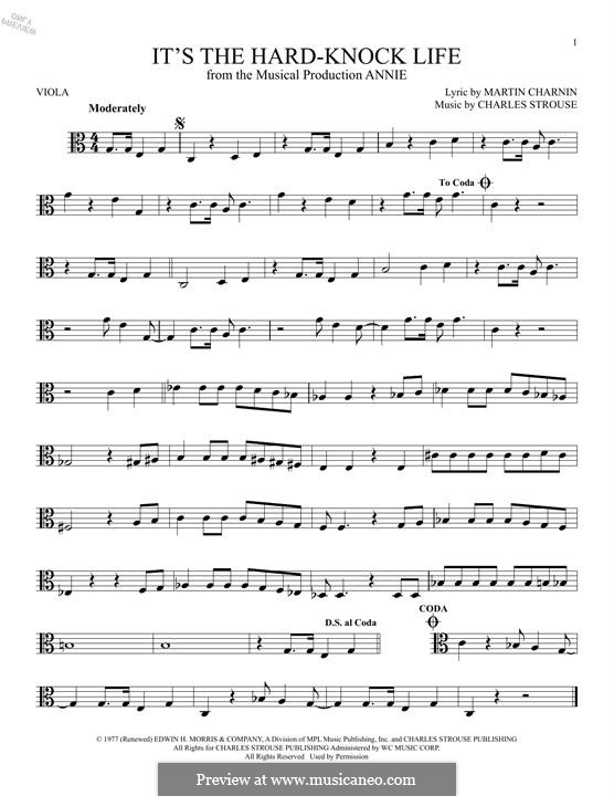It's the Hard-Knock Life (from Annie): For viola by Charles Strouse