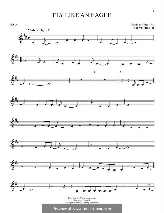 Fly Like an Eagle (Steve Miller Band): For horn by Steve Miller