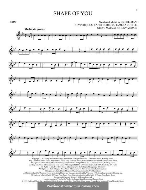 Shape Of You by Sheeran, Steve Mac, McDaid sheet music on