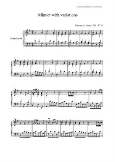 Minuet with Variations: Minuet with Variations by Thomas Augustine Arne