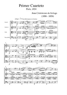 String Quartet No.1 in D Minor: Full score by Juan Crisóstomo de Arriaga