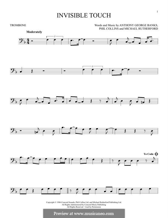 Invisible Touch (Genesis): For trombone by Tony Banks, Mike Rutherford, Phil Collins