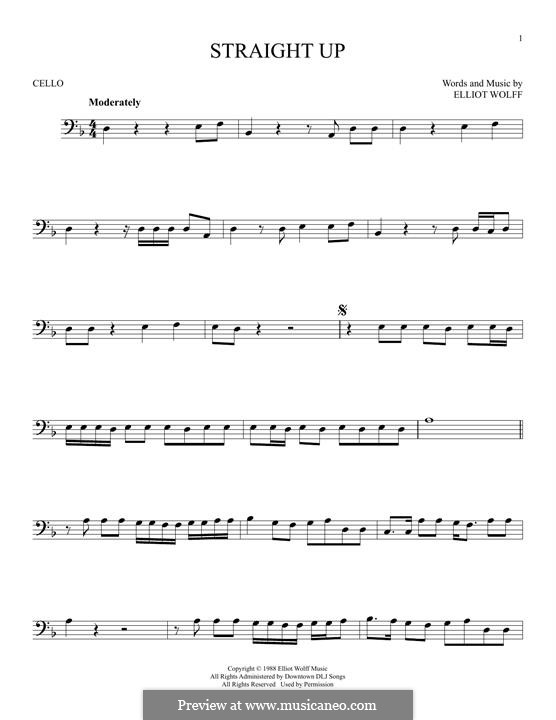 Straight Up (Paula Abdul): For cello by Elliot Wolff