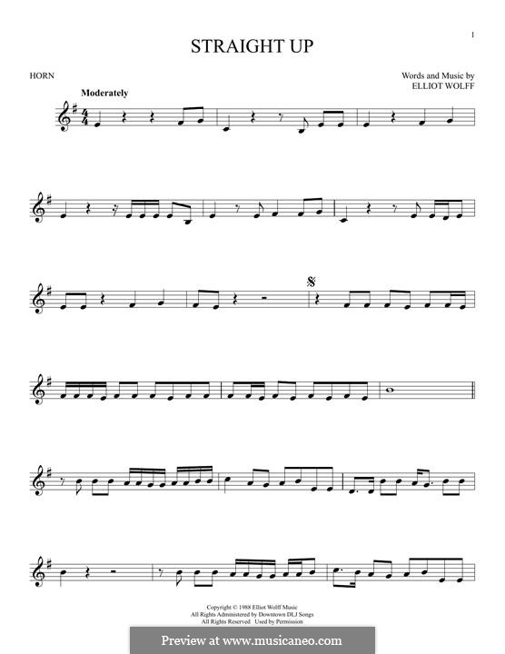 Straight Up (Paula Abdul): For horn by Elliot Wolff