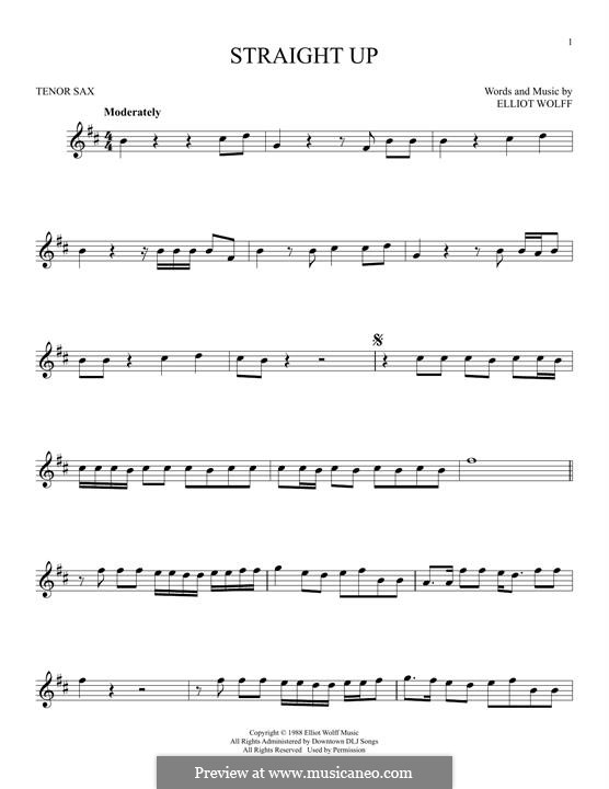 Straight Up (Paula Abdul): For tenor saxophone by Elliot Wolff