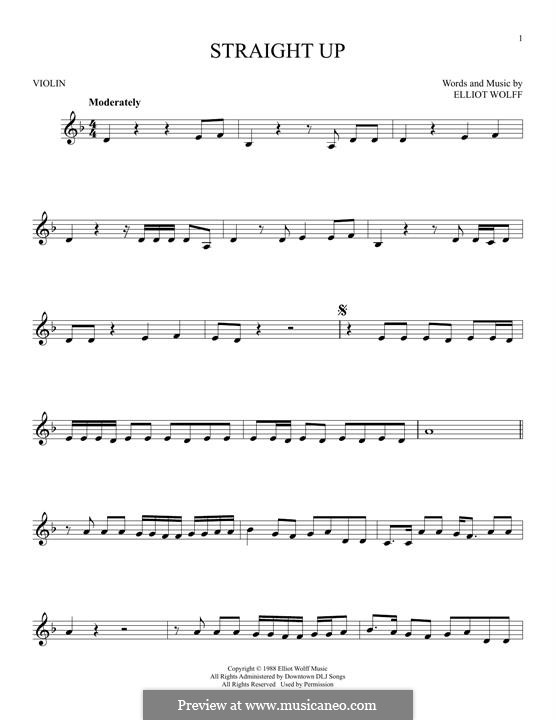 Straight Up (Paula Abdul): For violin by Elliot Wolff