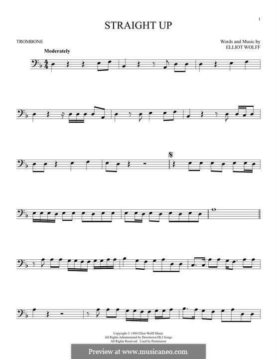 Straight Up (Paula Abdul): For trombone by Elliot Wolff