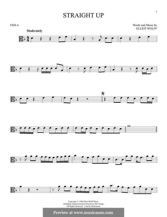 Straight Up (Paula Abdul): For viola by Elliot Wolff
