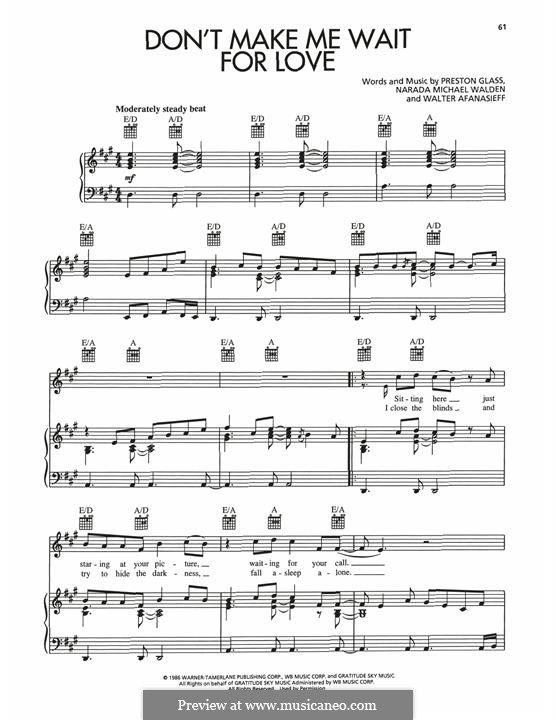 Don't Make Me Wait For Love (Kenny G): Don't Make Me Wait For Love (Kenny G) by Narada Michael Walden, Walter Afanasieff