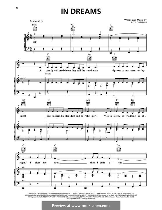 In Dreams: For voice and piano (or guitar) by Roy Orbison