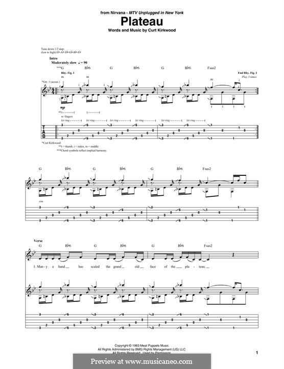 Plateau (Nirvana): For guitar by Curt Kirkwood