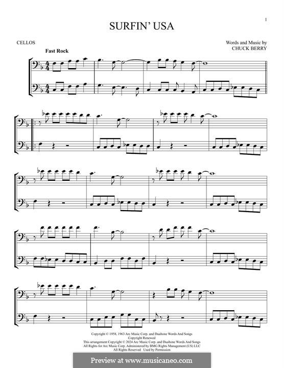 Surfin' U.S.A. (The Beach Boys): For two cellos by Chuck Berry