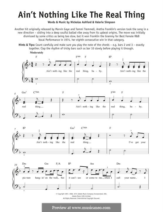 Ain't No Mountain High Enough: For piano by Nicholas Ashford, Valerie Simpson
