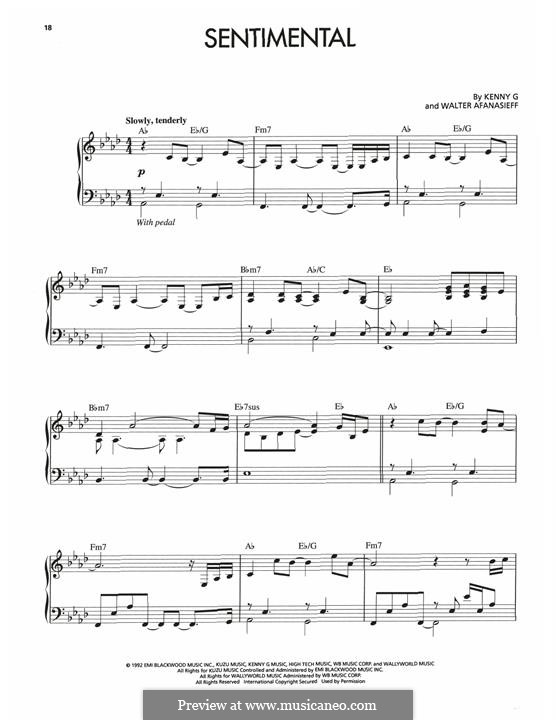 Sentimental Kenny G By W Afanasieff Sheet Music On Musicaneo