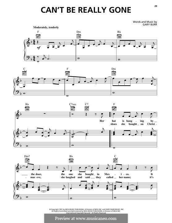 Can't Be Really Gone (Tim McGraw): Can't Be Really Gone (Tim McGraw) by Gary Burr