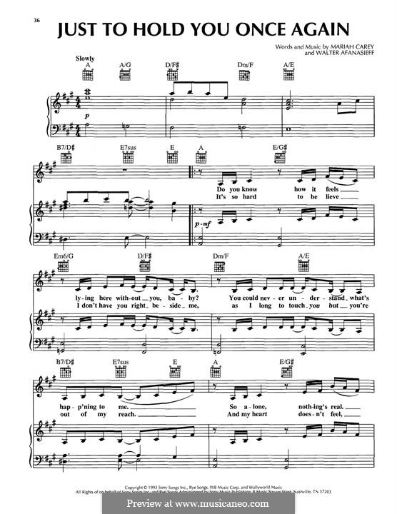 Just To Hold You Once Again (Mariah Carey): Just To Hold You Once Again (Mariah Carey) by Walter Afanasieff