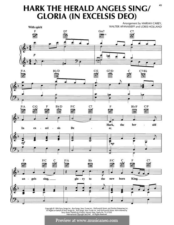 Hark The Herald Angels Sing / Gloria (In Excelsis Deo) Mariah Carey: Hark The Herald Angels Sing / Gloria (In Excelsis Deo) Mariah Carey by Felix Mendelssohn-Bartholdy, folklore
