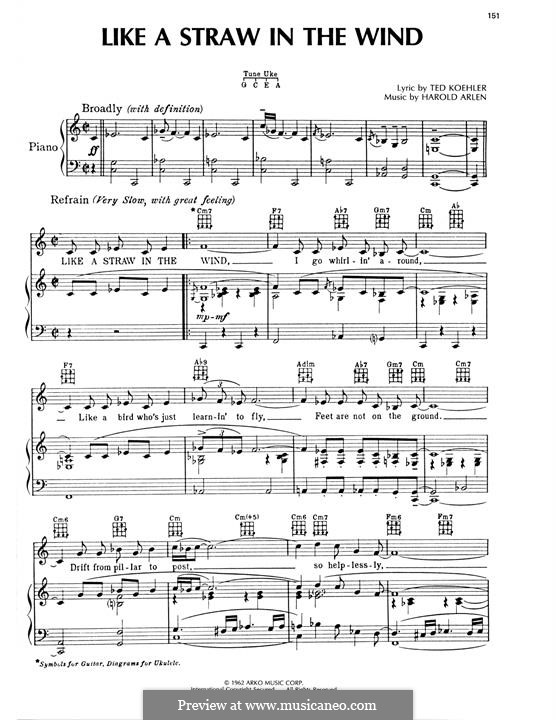 Like A Straw In The Wind: Like A Straw In The Wind by Harold Arlen