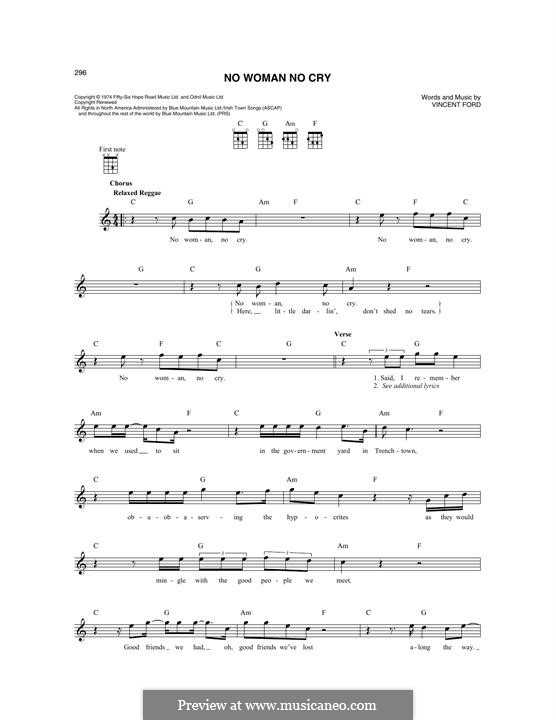 No Woman No Cry (Bob Marley): For mandolin by Vincent Ford