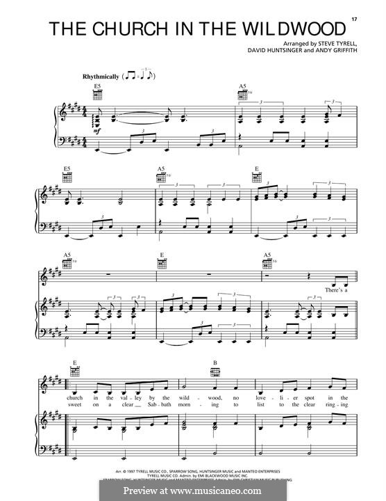 Church in the Wildwood: For voice and piano (or guitar) by William S. Pitts