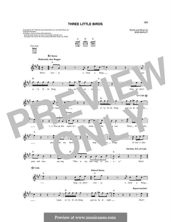 Three Little Birds: For mandolin by Bob Marley