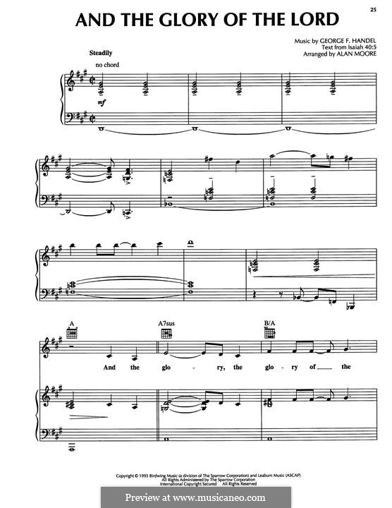 No.4 And the Glory, the Glory of the Lord: For voice and piano (or guitar) by Georg Friedrich Händel