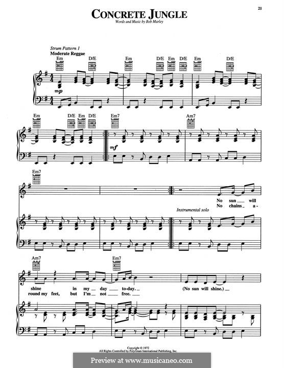Concrete Jungle: For voice and piano (or guitar) by Bob Marley