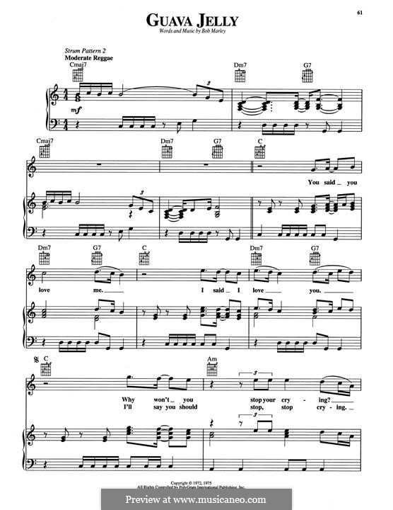 Guava Jelly: For voice and piano (or guitar) by Bob Marley