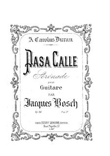 Pasa calle for Guitar, Op.86: For a single performer by Jacques Bosch