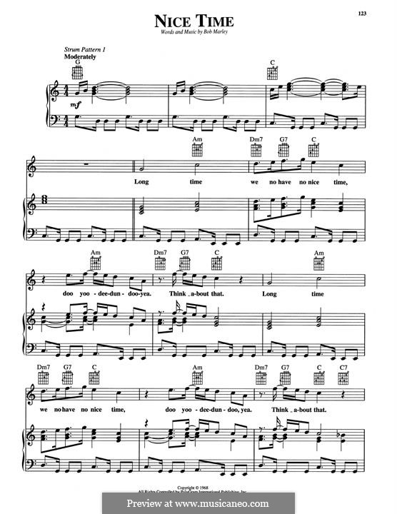 Nice Time: For voice and piano (or guitar) by Bob Marley