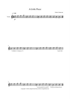 No.5 Stückchen (Little Piece): For violin and piano – violin part by Robert Schumann