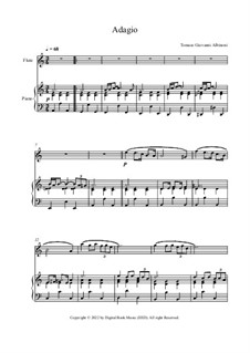 Adagio in G Minor: For flute and piano by Tomaso Albinoni