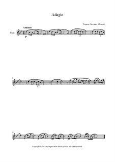 Adagio in G Minor: For flute and piano – flute part by Tomaso Albinoni