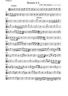 Sonata for Two Violins, Two Violas, Bassoon and Harpsichord: Viola II part by Johann Wilhelm Furchheim