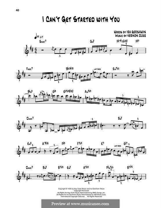 I Can't Get Started with You: For trumpet by Vernon Duke