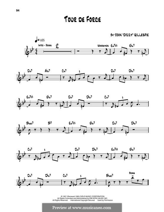 Tour de Force: For trumpet by Dizzy Gillespie