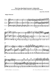 Six Trios for Two Flutes and Cello: Trio No.1 in G Major by Antonio Filtz
