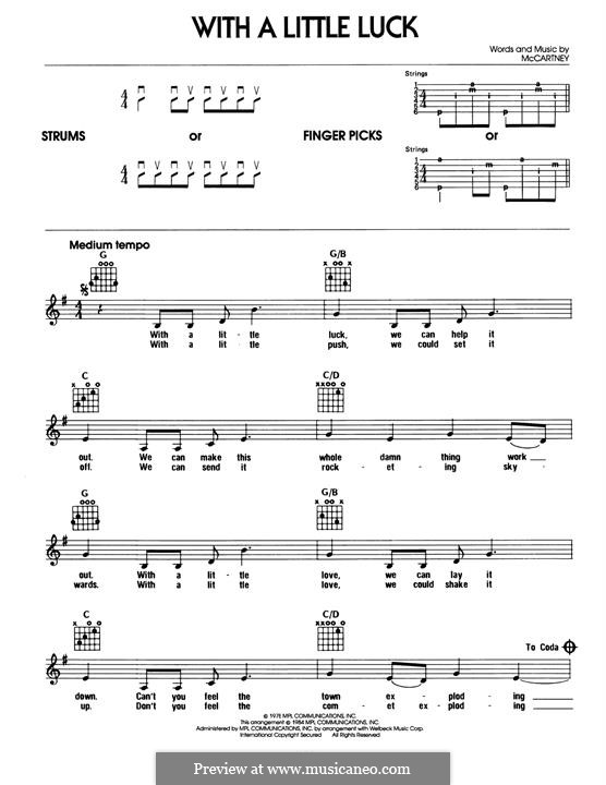 With a Little Luck: For guitar by Paul McCartney