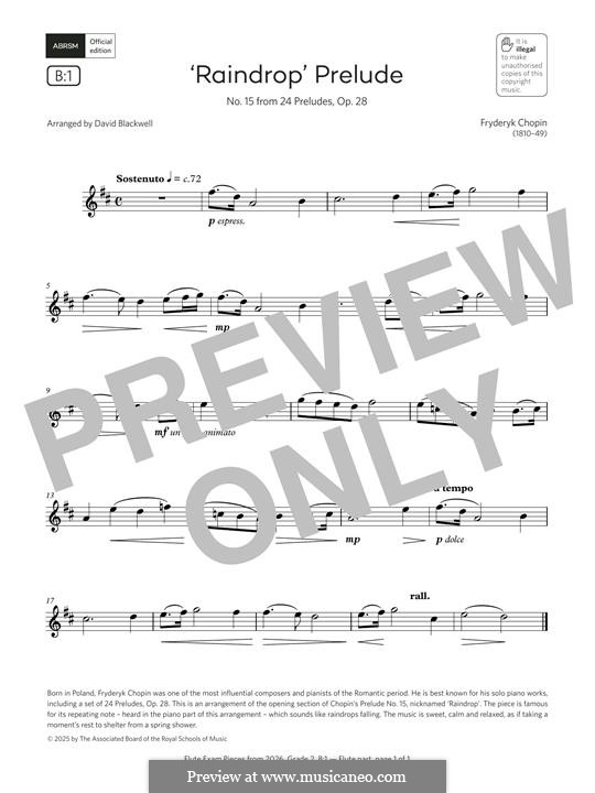 No.15 in D Flat Major: For flute by Frédéric Chopin