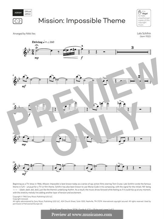 Mission: Impossible Theme: For flute by Lalo Schifrin