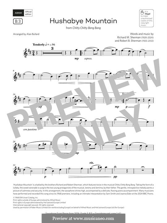Hushabye Mountain: For alto saxophone by Richard M. Sherman, Robert B. Sherman