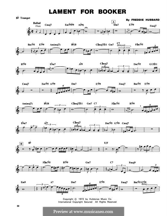 Lament For Booker: For trumpet by Freddie Hubbard