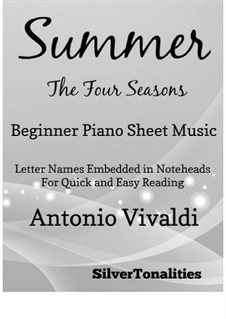 Violin Concerto No.2 in G Minor 'L'estate', RV 315: Movement I, for beginner piano by Antonio Vivaldi