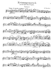 Le prophète (The Prophet): Coronation March – Violin I Part by Giacomo Meyerbeer
