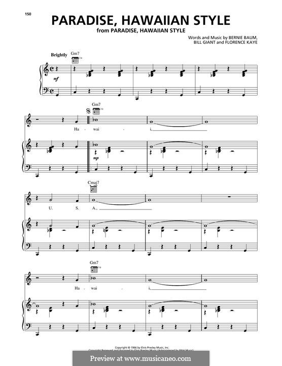 Paradise, Hawaiian Style (Elvis Presley): Paradise, Hawaiian Style (Elvis Presley) by Bill Giant, Florence Kaye