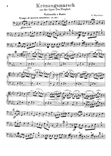 Le prophète (The Prophet): Coronation March – Cello and Double Bass Part by Giacomo Meyerbeer