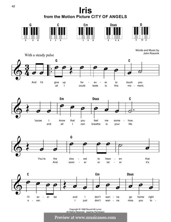 Iris (Goo Goo Dolls): For piano by John Rzeznik