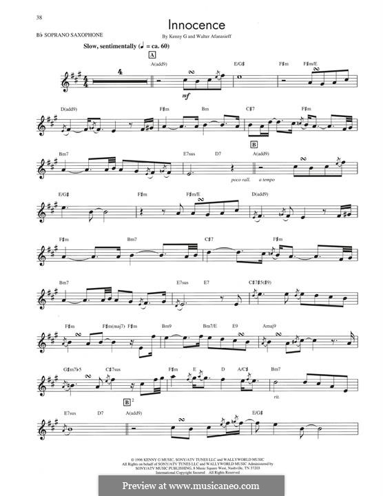 Innocence (Kenny G): For soprano saxophone by Walter Afanasieff