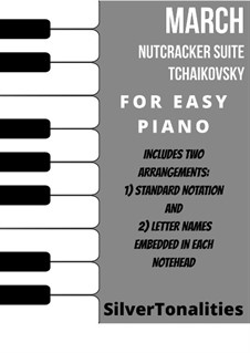 No.2 March: For beginner piano sheet music combo by Pyotr Tchaikovsky
