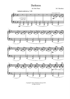 Darkness: For piano by M.J. Shanahan